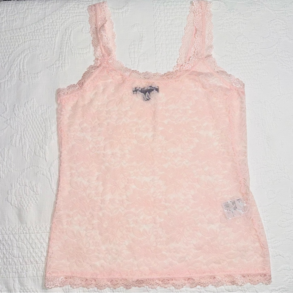 Pink Lace Tank Sheer INC Women's Size Small International Concepts Intimates